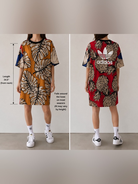 adidas Dresses & Skirts - Adidas Originals Tropical Print T-Shirt Dress NWOT Size Small